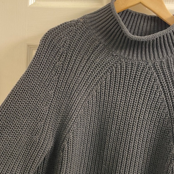 J. Crew Women’s Black Relaxed Rollneck 100% Cotton Knit Sweater Size Medium - Picture 6 of 13